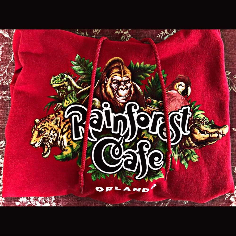 Rainforest Cafe Red Hoodie